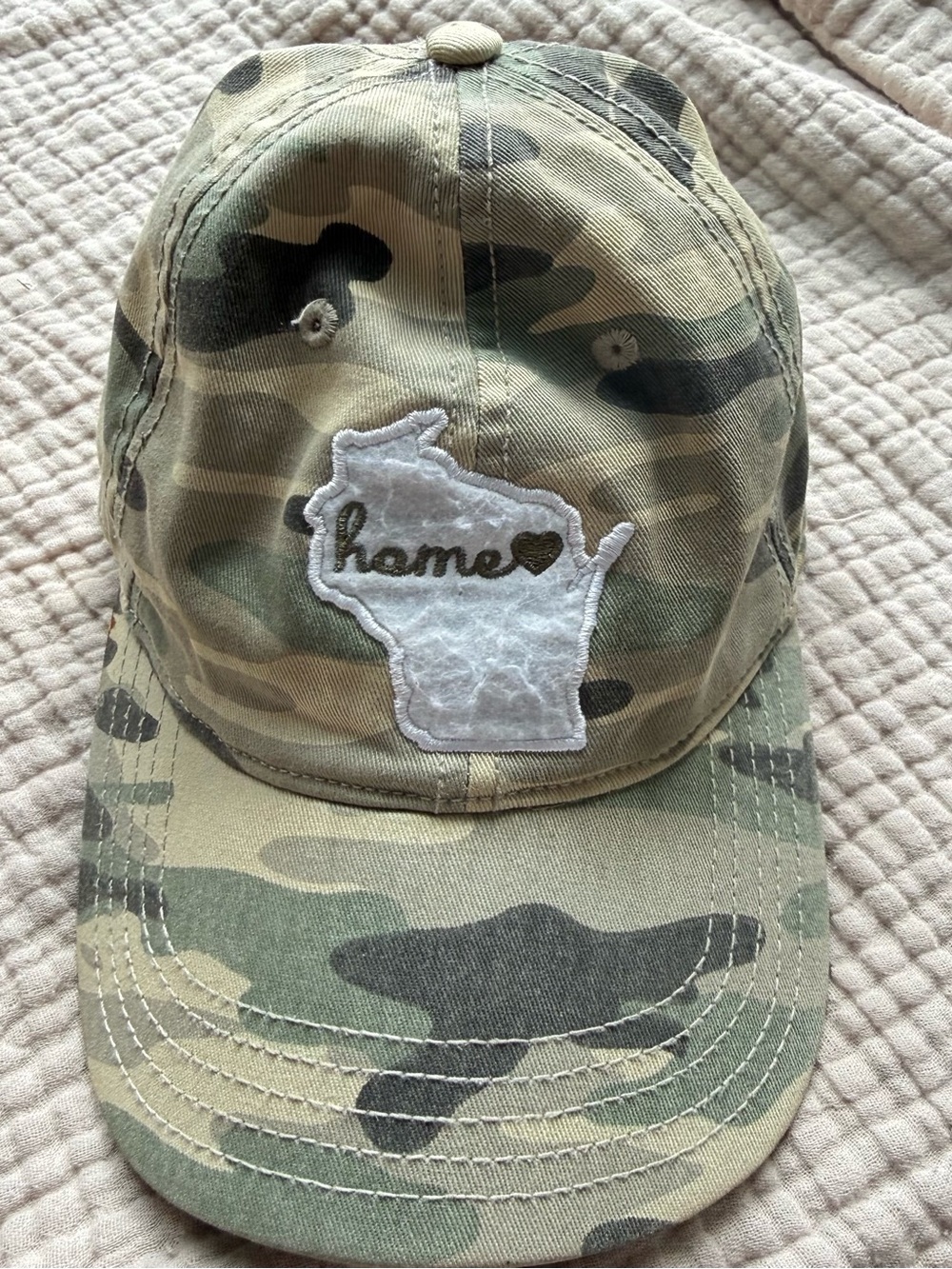Camo 'Home' Patch Baseball Cap - Green Camo